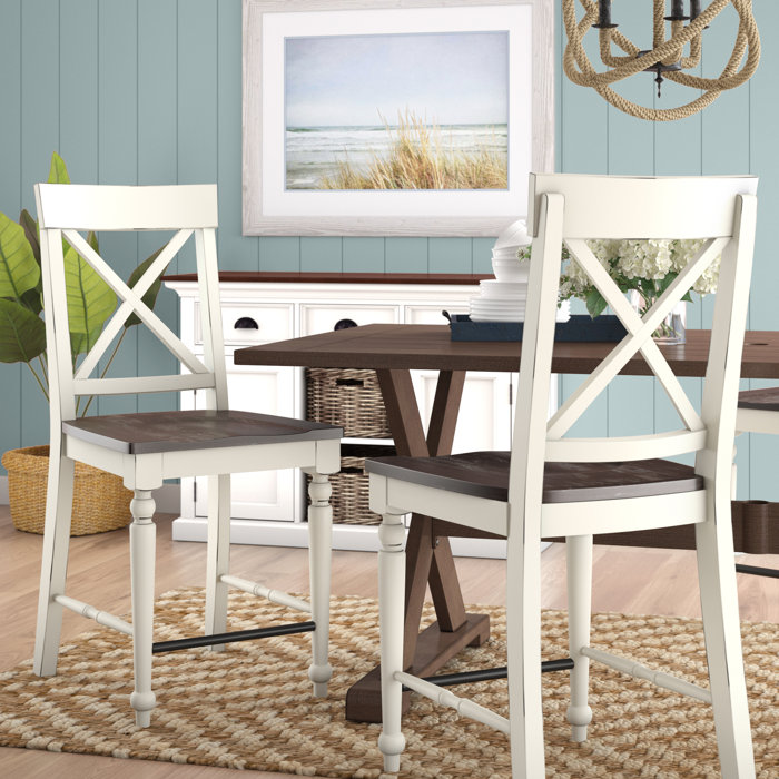 Laurel Foundry Modern Farmhouse Veazey Solid Wood 24'' Counter Stool